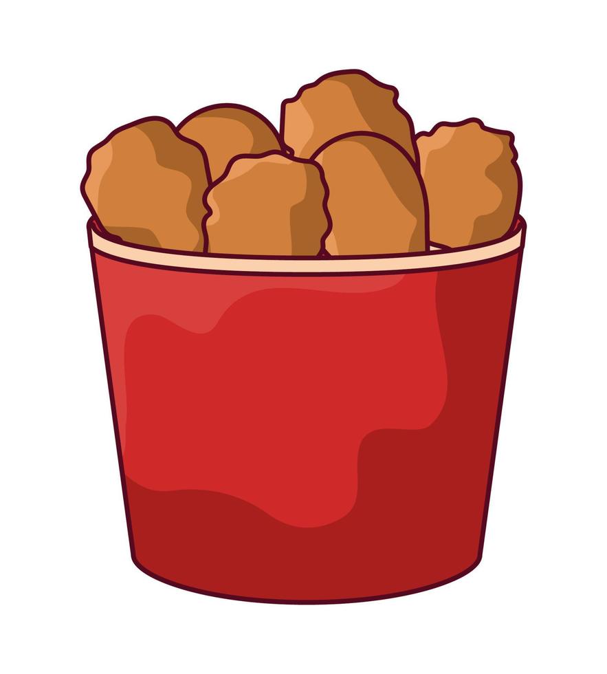 fried chicken bucket vector