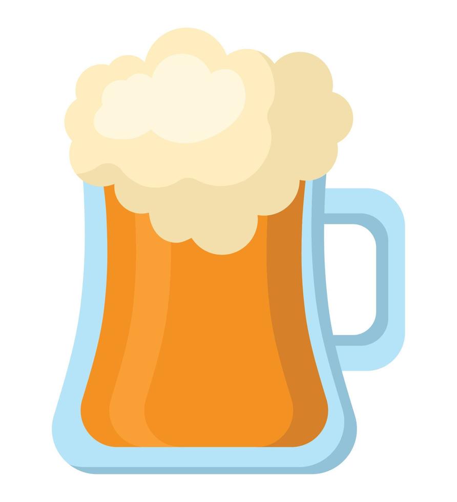 beer glass with foam vector