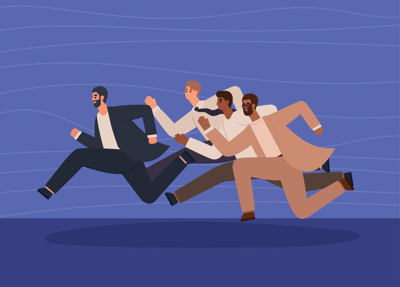 poster of businessmen running vector