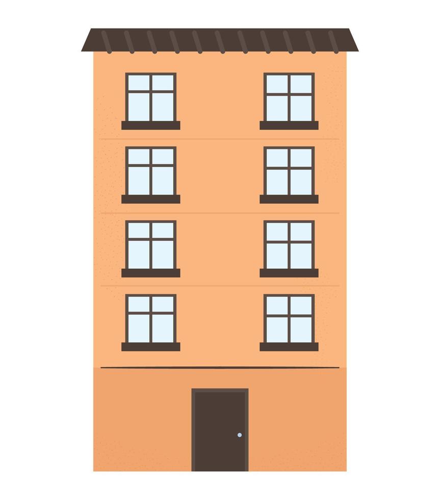 flat cute building vector