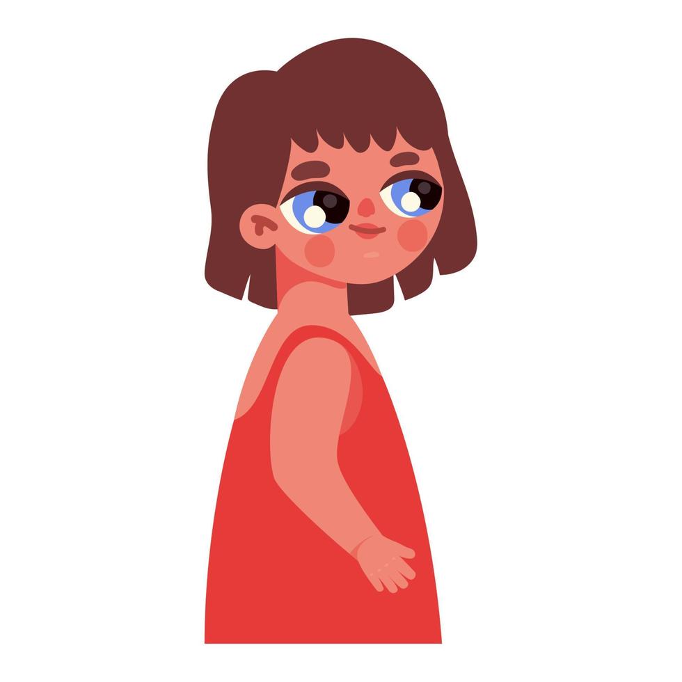 cute girl illustration vector