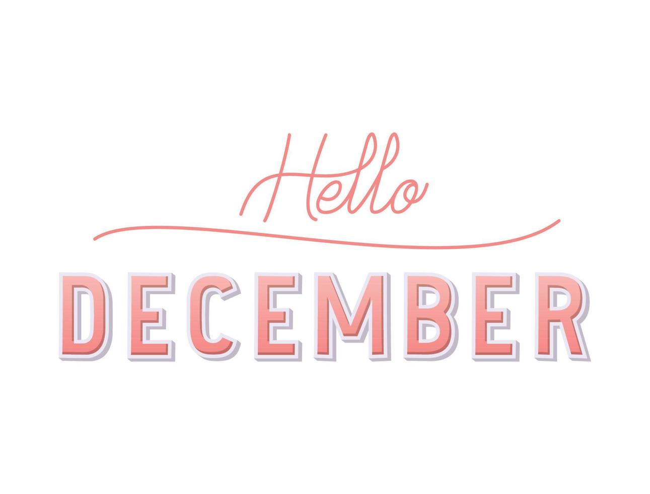 illustation of hello december vector