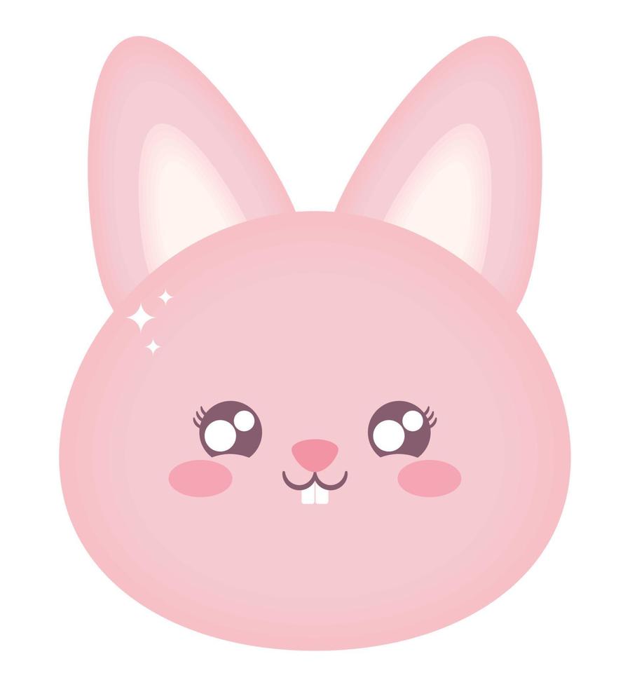 pink bunny face vector