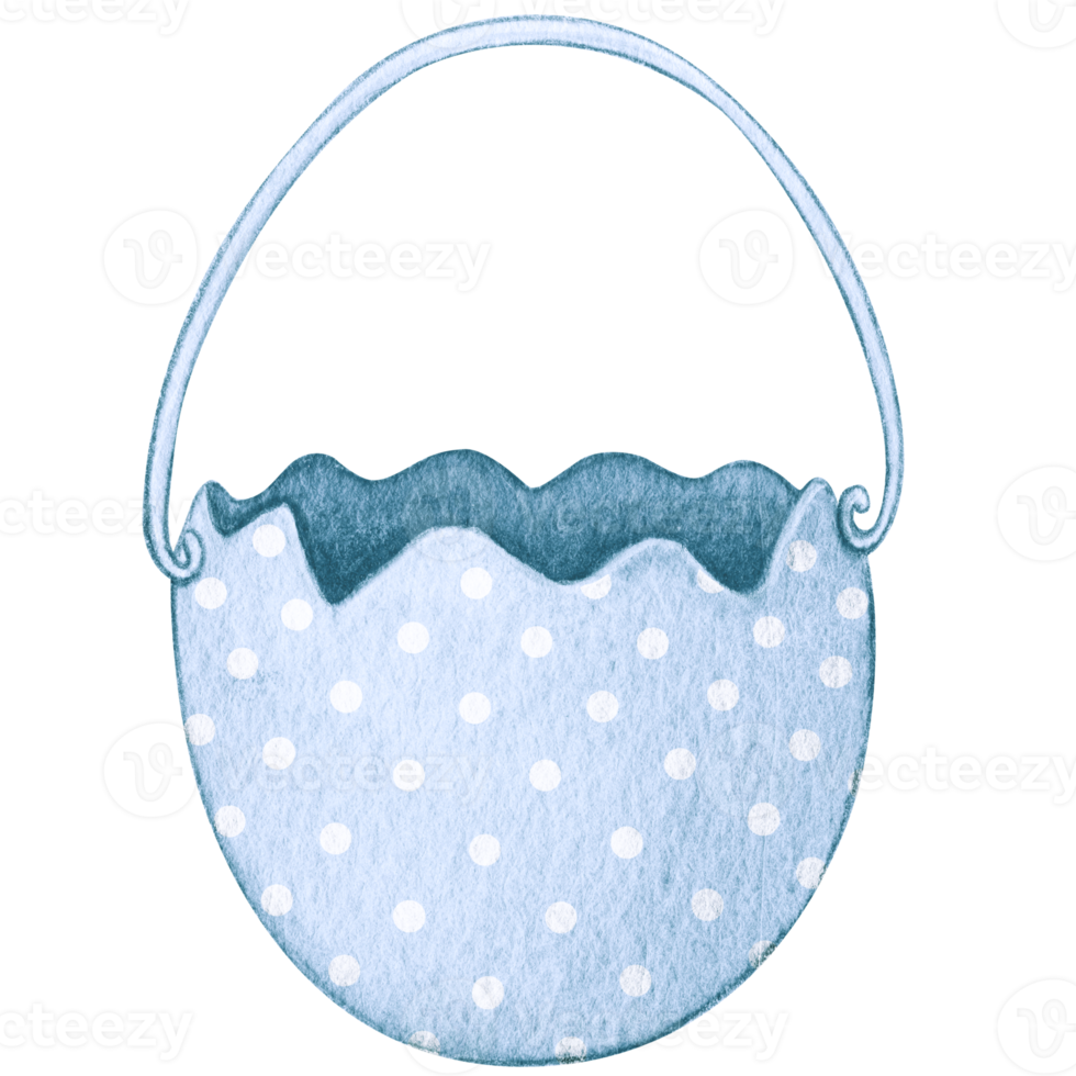 watercolor easter egg shaped basket png