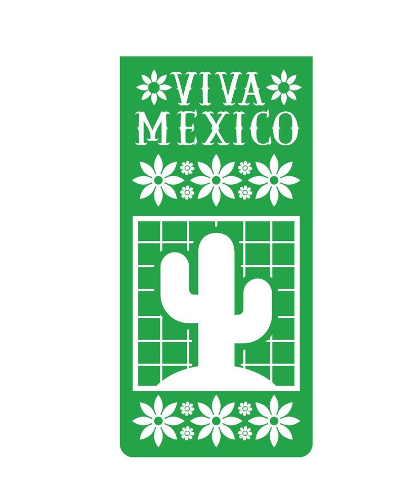 mexican garland with cactus vector
