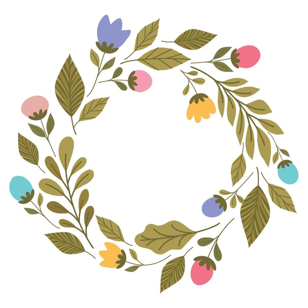 flower wreath illustration vector