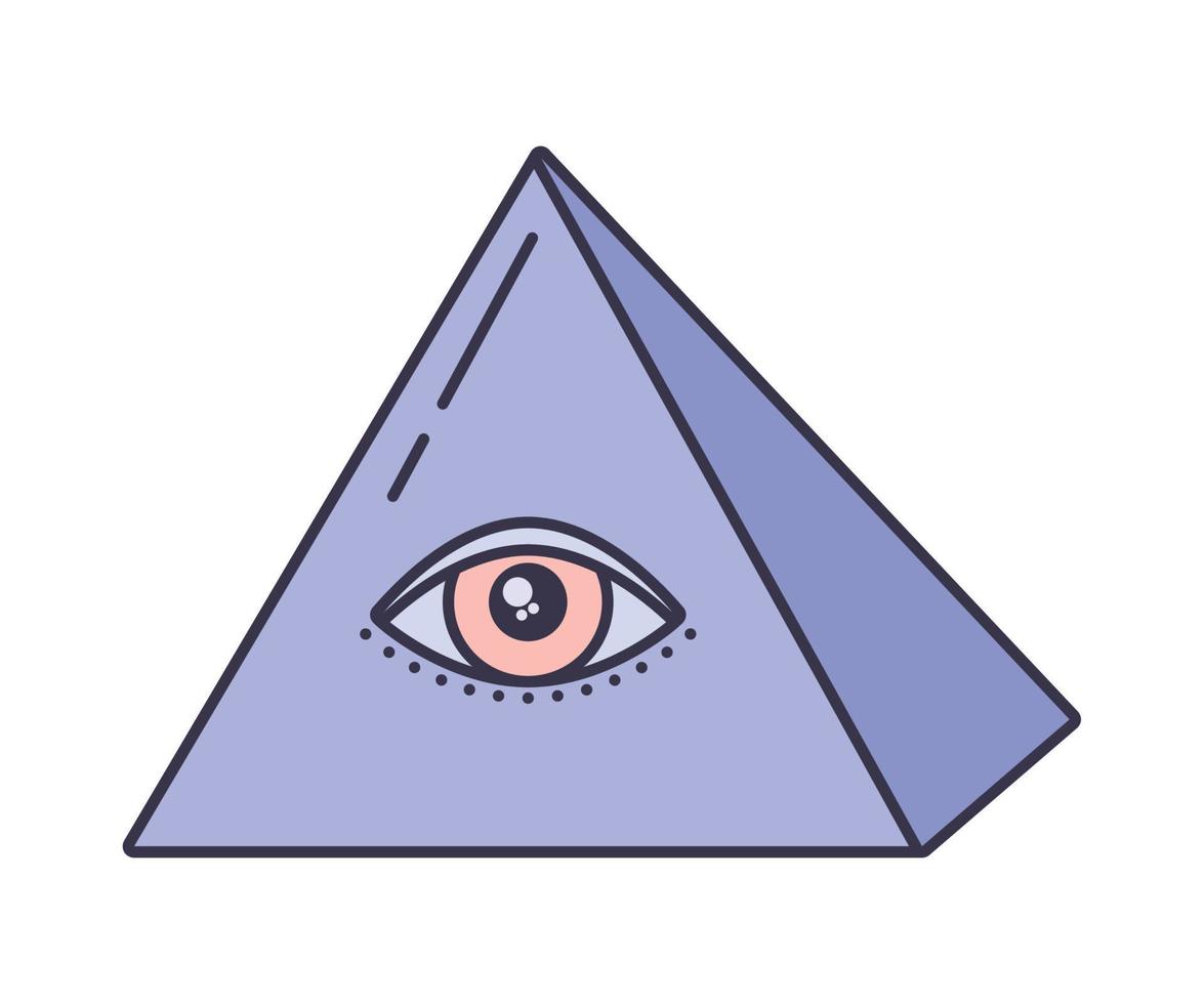 purple tarot pyramid vector