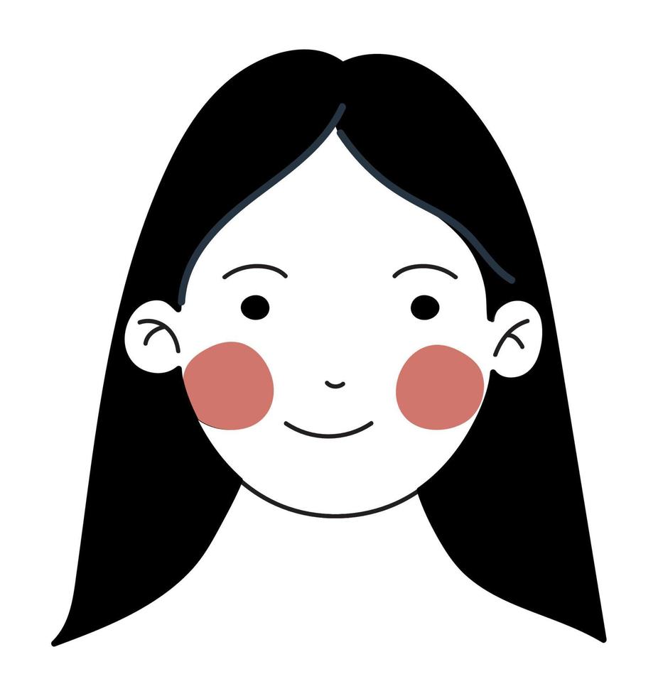happy woman face design vector