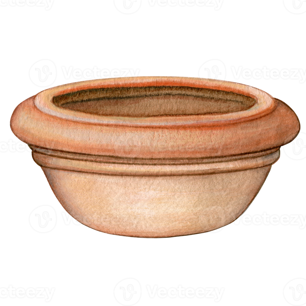 watercolor hand drawn traditional gardening mediterranean terracotta pot png