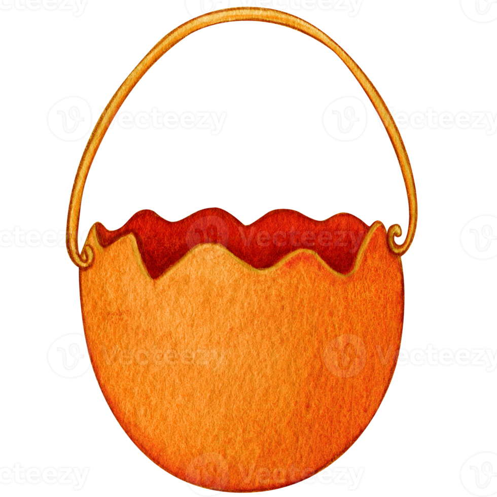watercolor easter egg shaped basket png