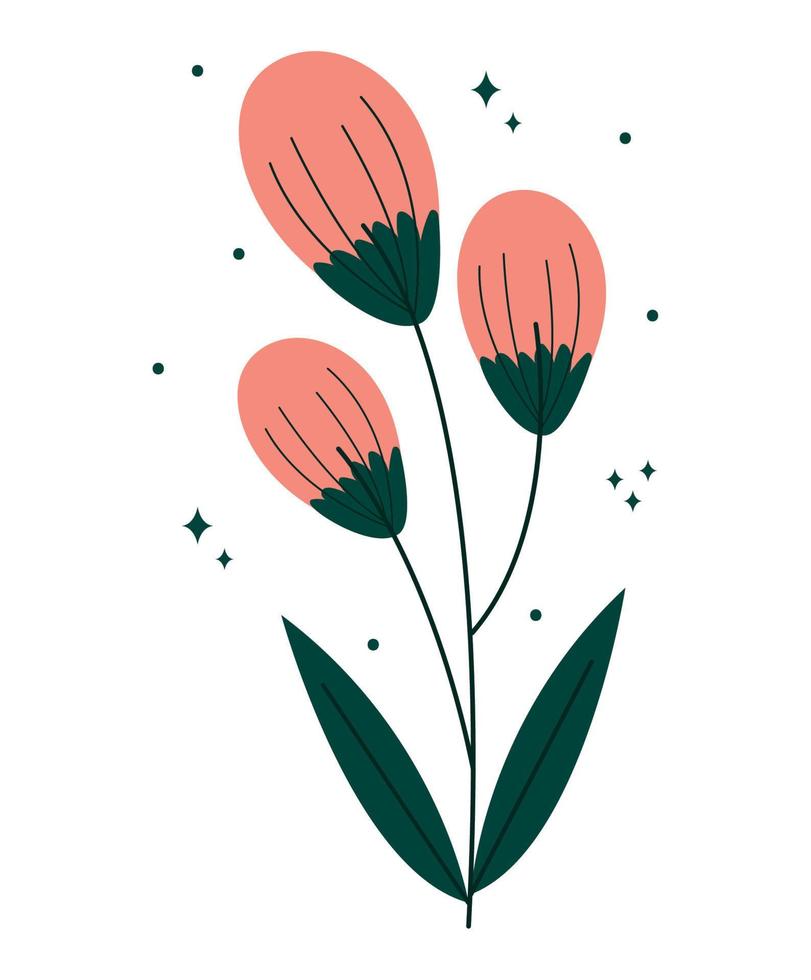 pink flowers pair vector