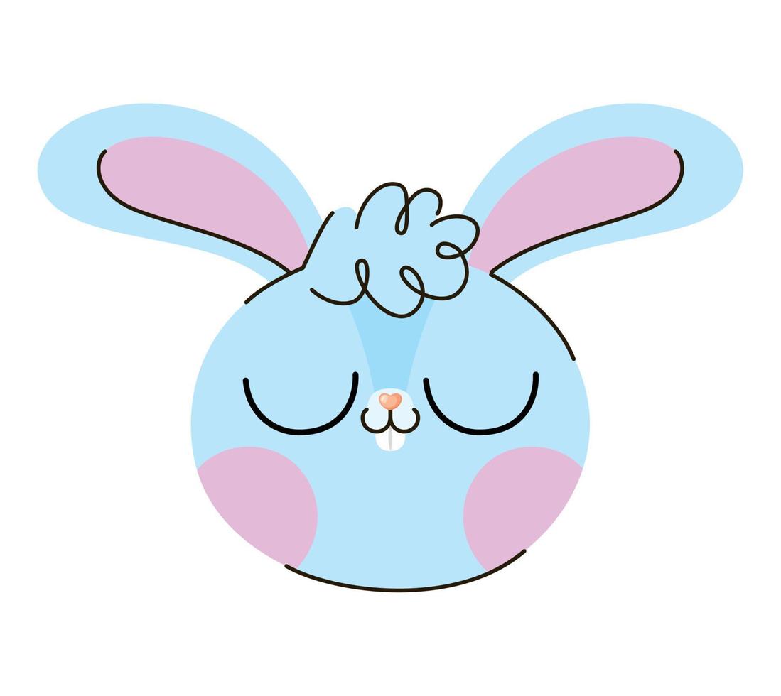 blue bunny illustration vector