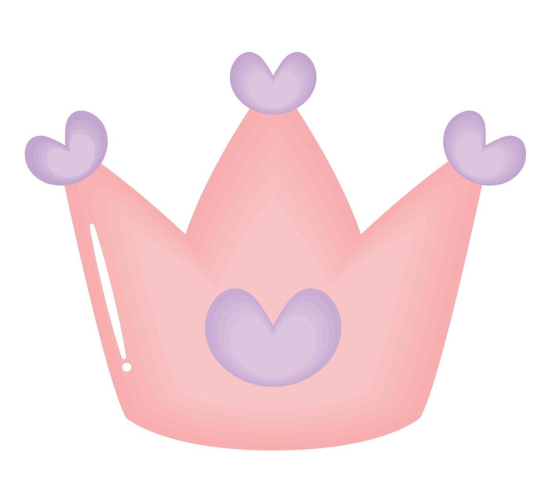 pink baby crown vector