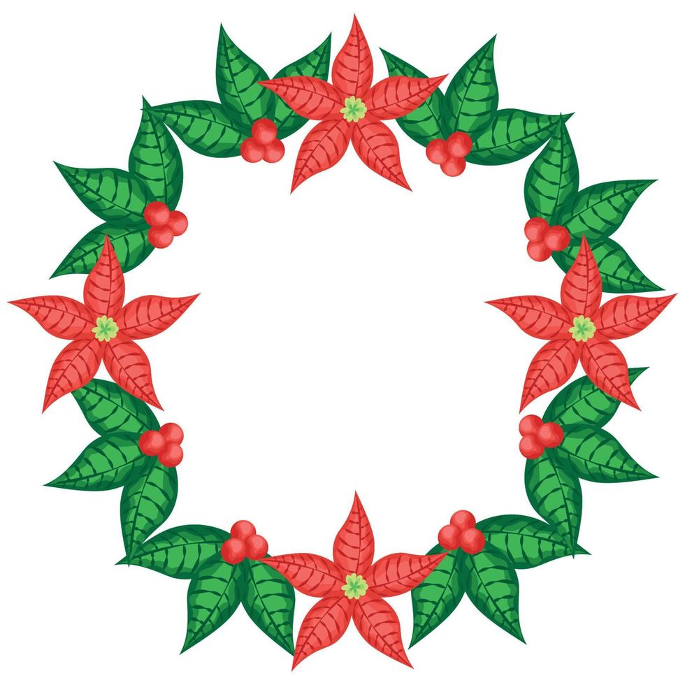 floral mistletoe wreath vector