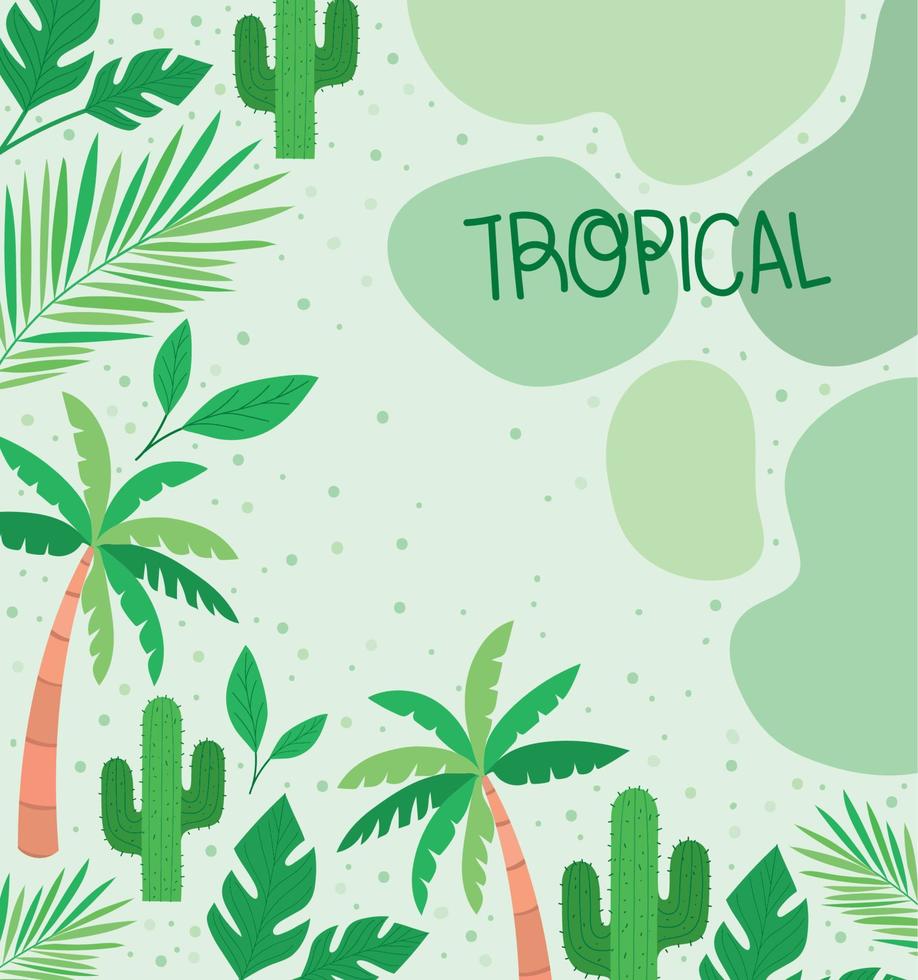 tropical trees nature vector
