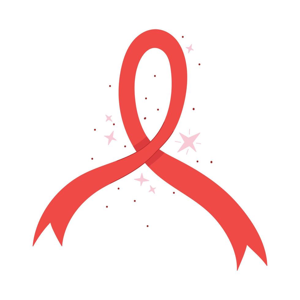 red world aids day ribbon vector