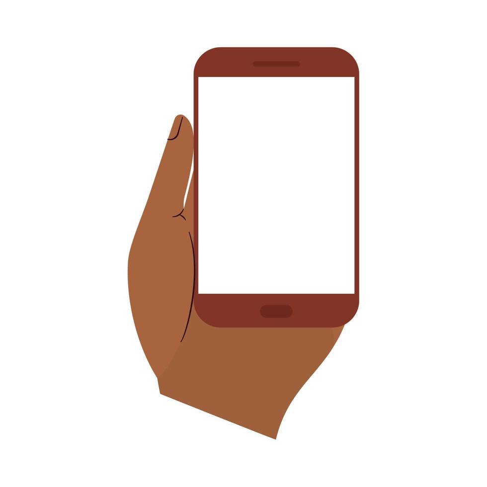 hand with smartphone vector