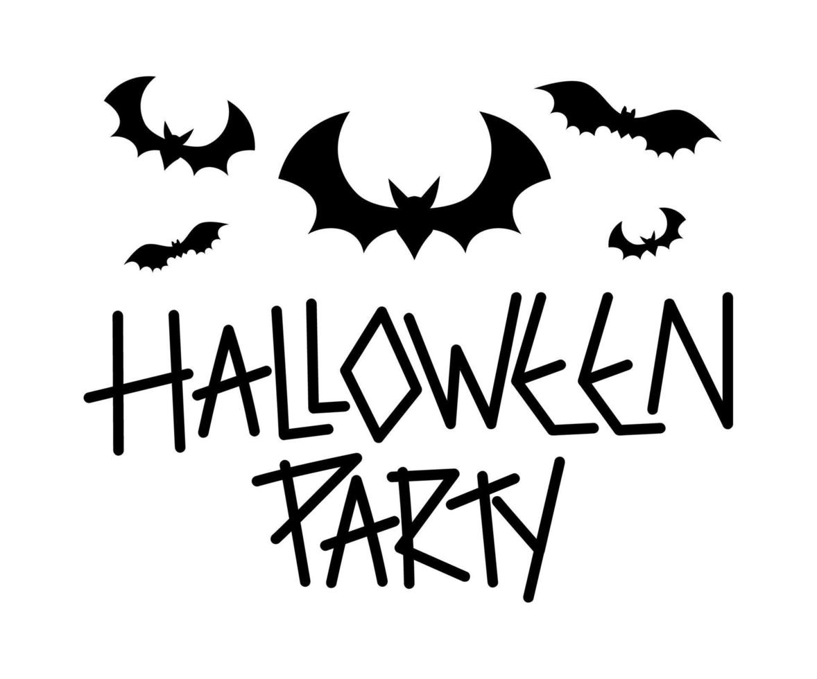 halloween party letters vector