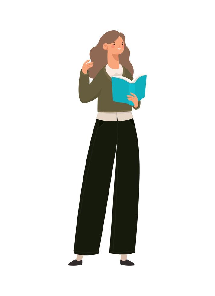 teacher with book vector