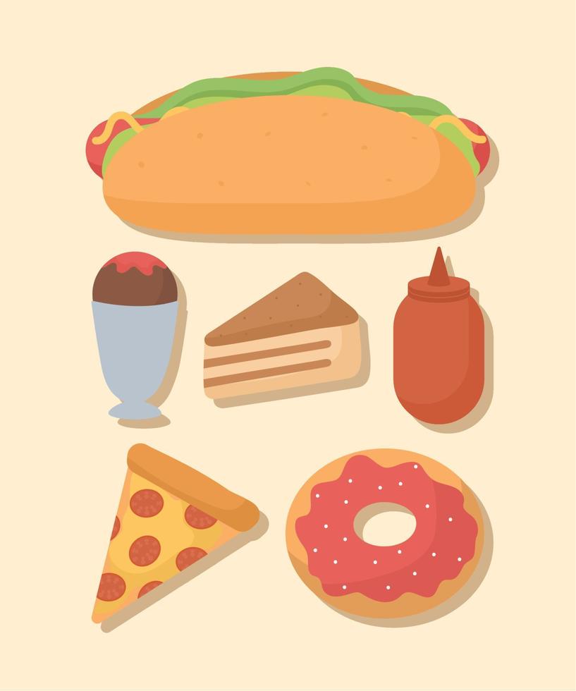 fast foods set vector