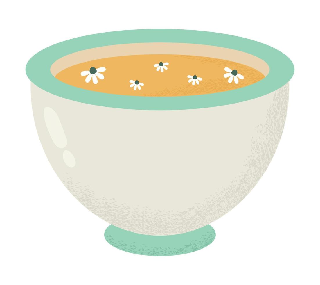 tea cup with flowers vector