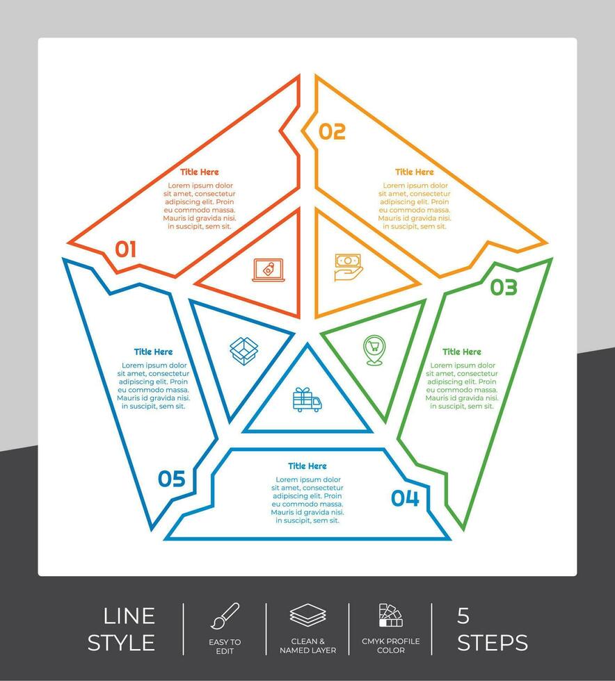 infografía vector diseño con 5 5 pasos lata ser usado para flujo de trabajo, presentación, y negocio objetivo.
