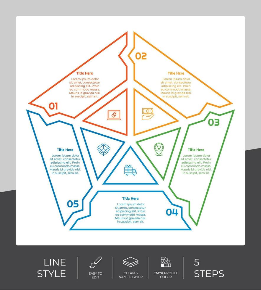 Infographic vector design with 5 steps can be used for workflow, presentation, and business purpose.