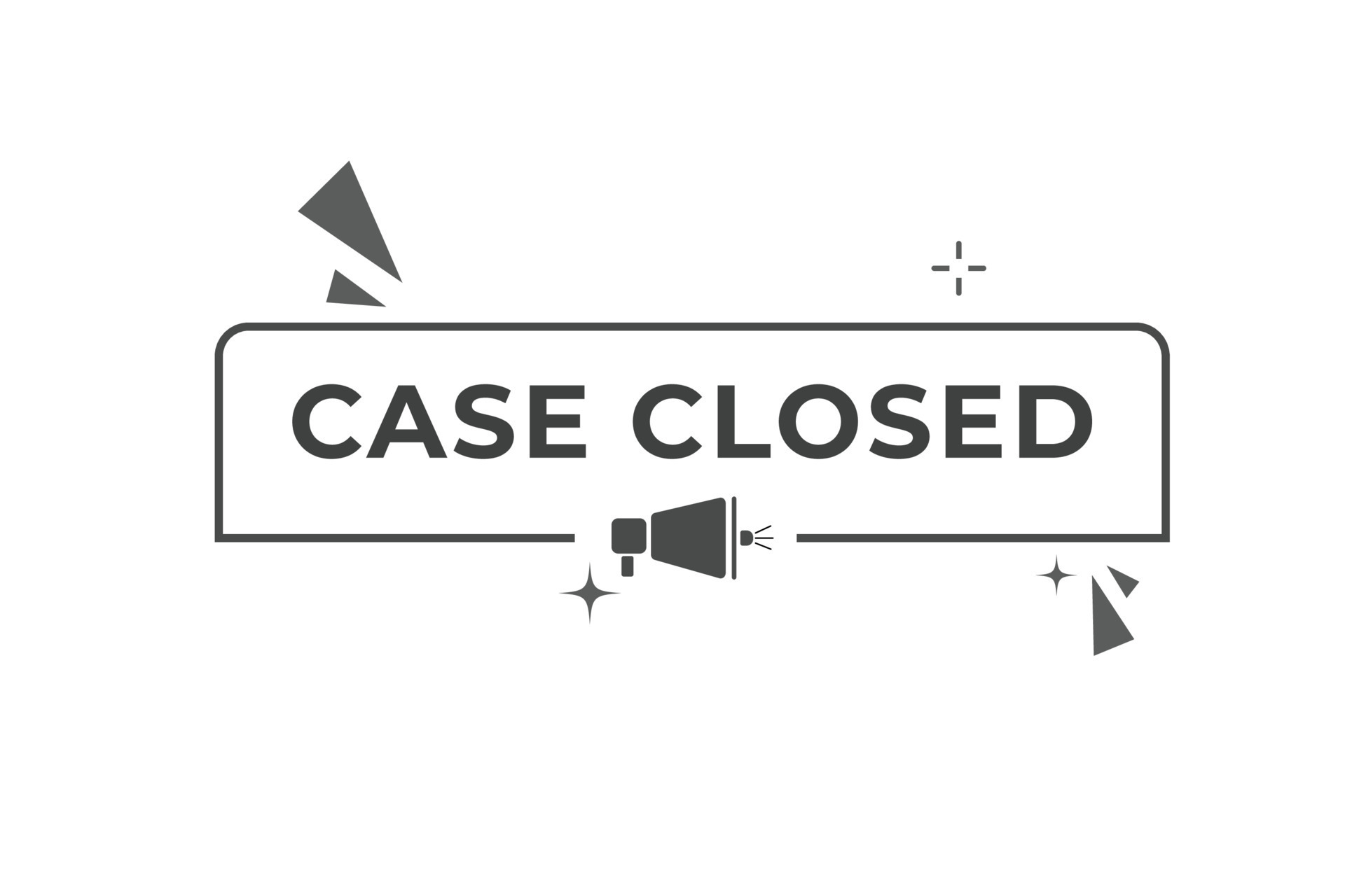Case Closed Button. web template, Speech Bubble, Banner Label Case Closed. sign icon Vector