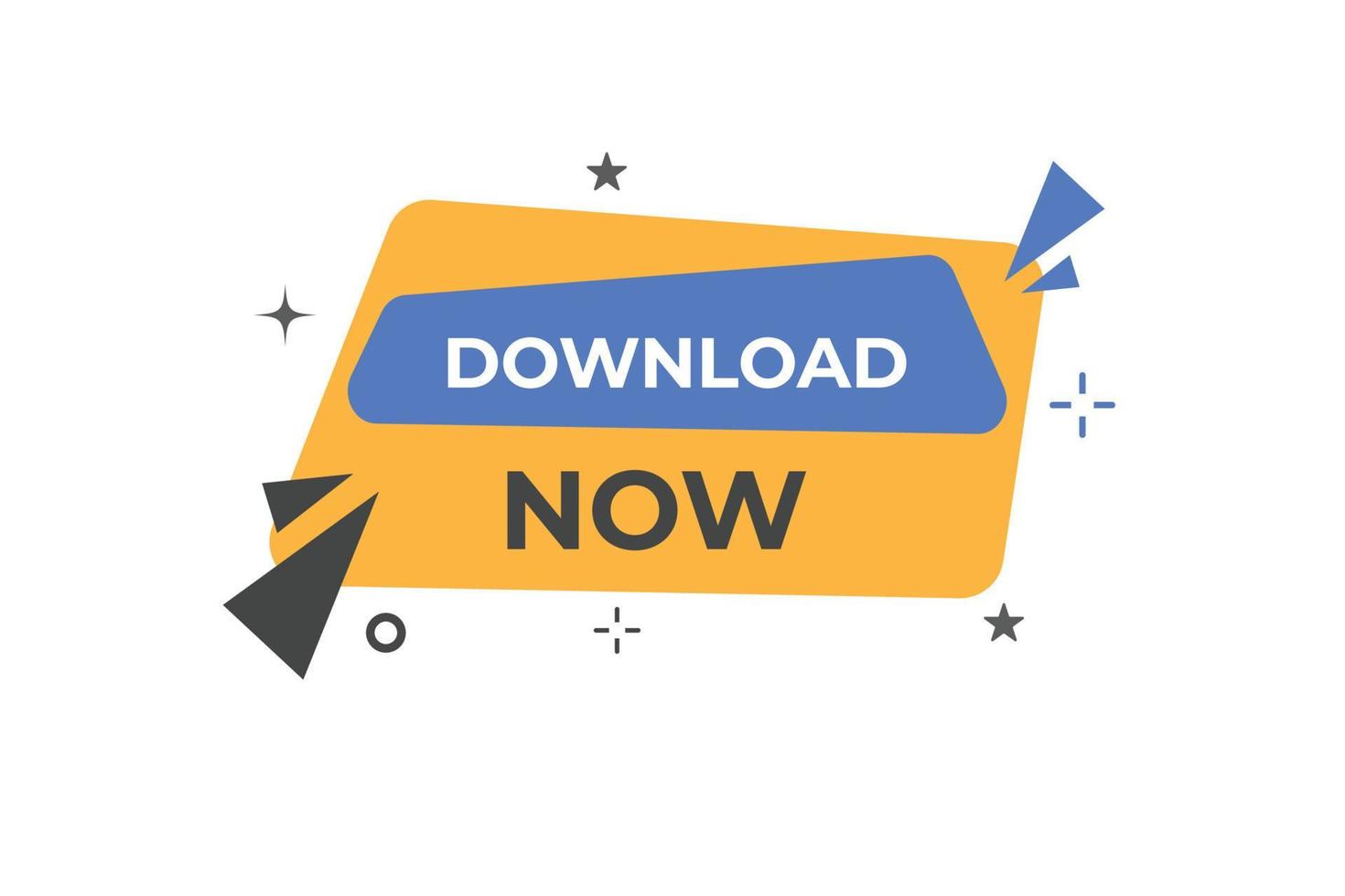 Download Now Button. Speech Bubble, Banner Label Download Now vector