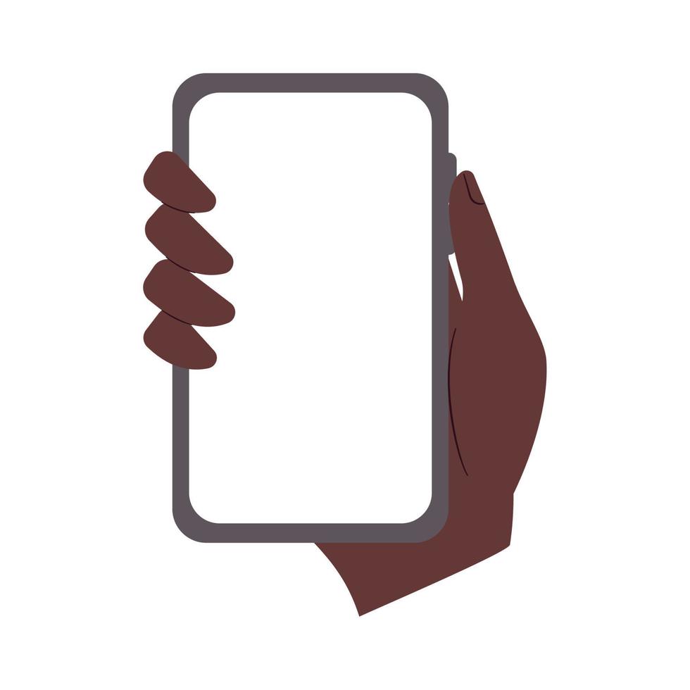 hand holding a cell vector