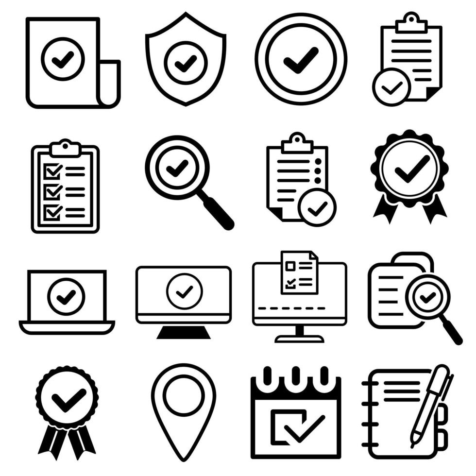 Check mark vector icons set. Checkmarks icon. approval illustration symbol collection. ok sign or logo.