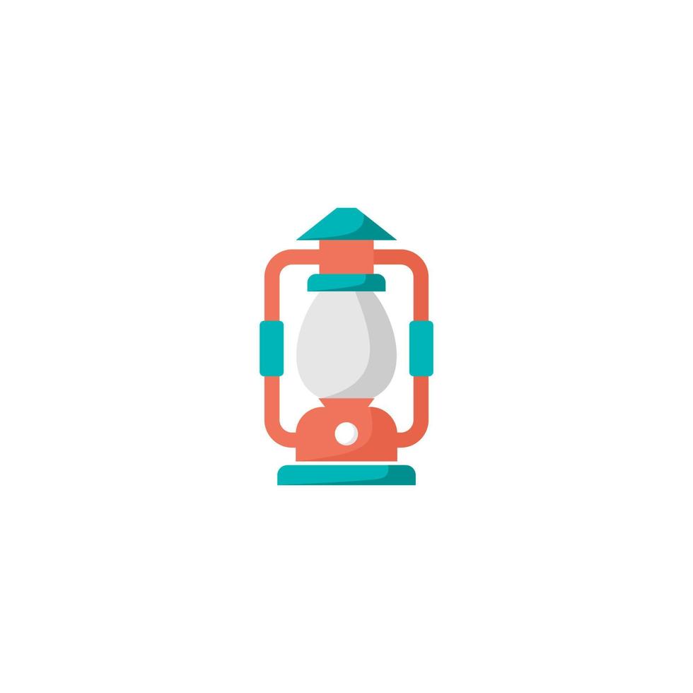 Kerosene lamp flat icon. lamp logo. vector