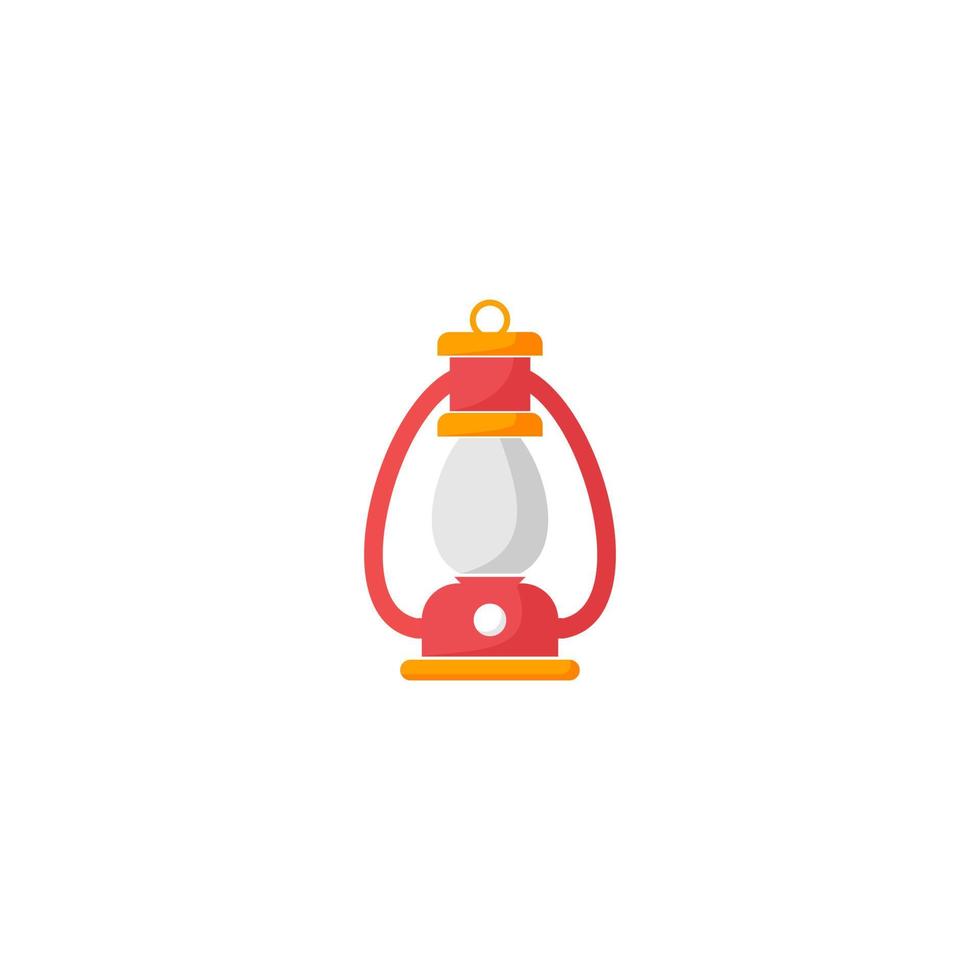 Kerosene lamp flat icon. lamp logo. vector