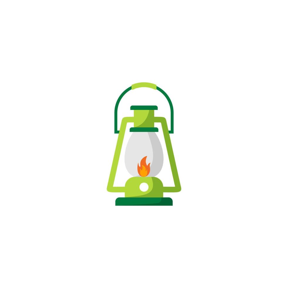 Kerosene lamp flat icon. lamp logo. vector