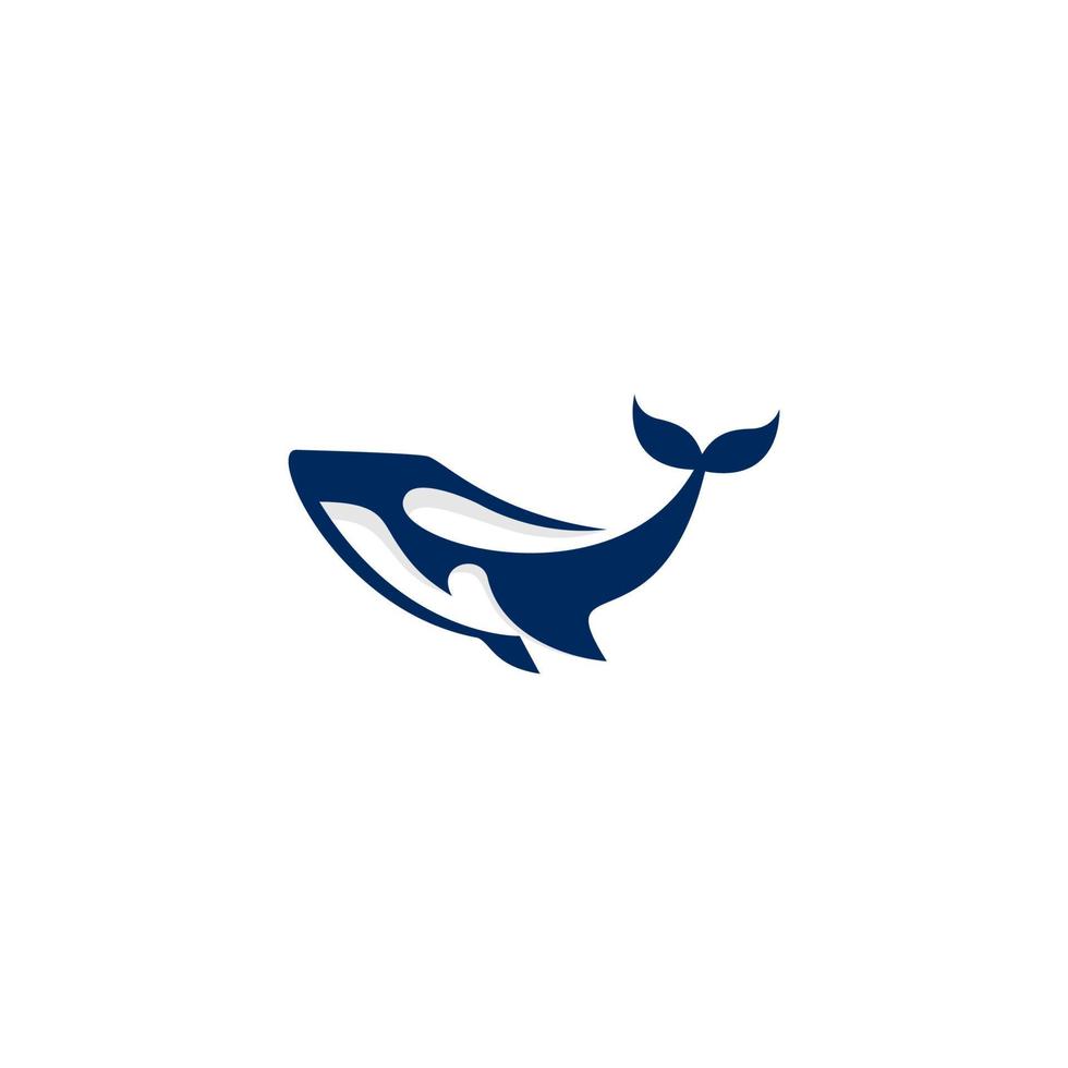 Whale logo with color motif and white background vector
