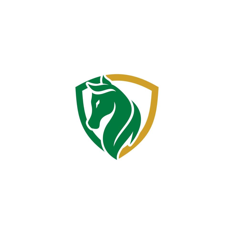 horse shield logo template with color motif vector