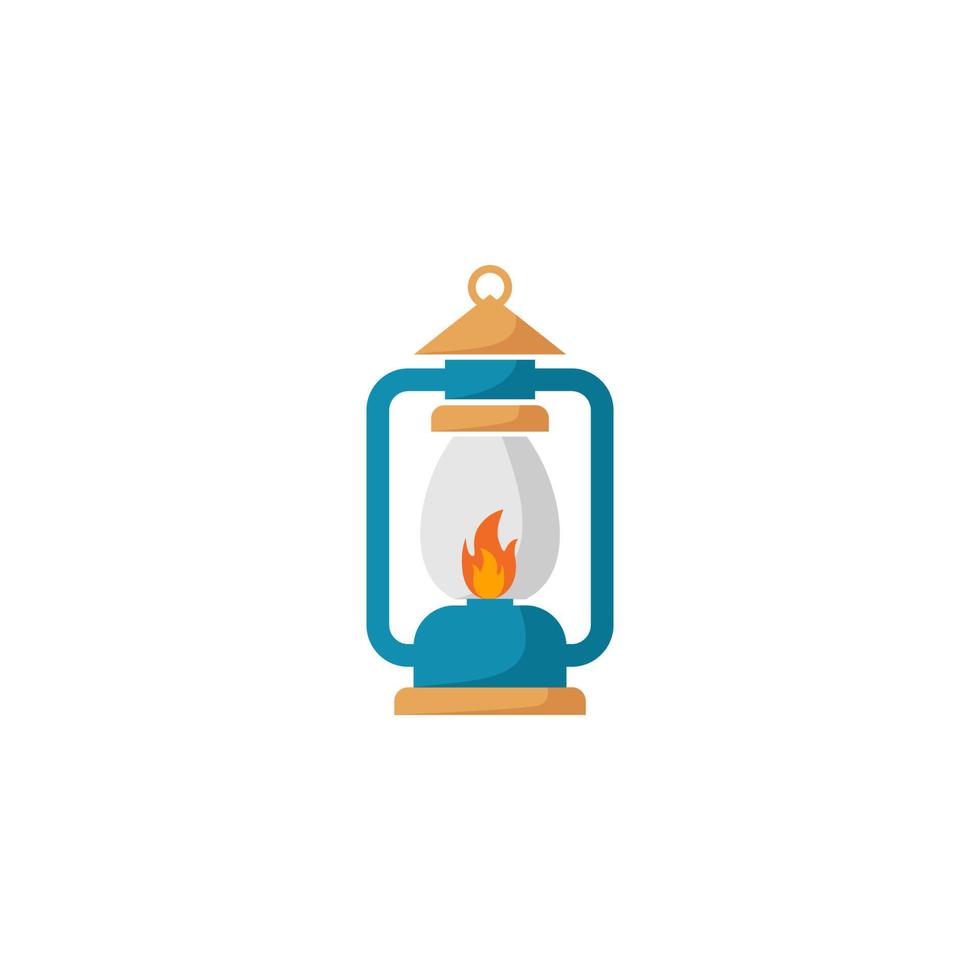 Kerosene lamp flat icon. lamp logo. vector