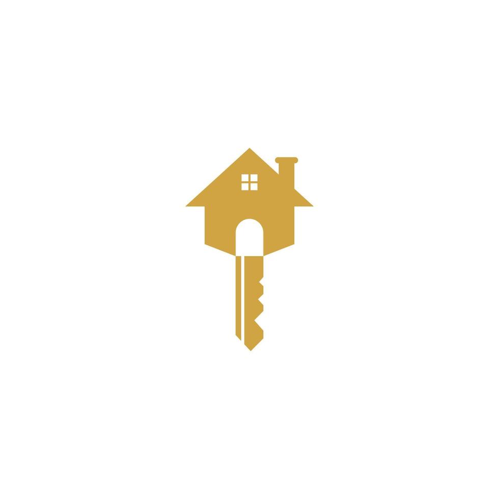 Logo for house key company with house key on top. vector