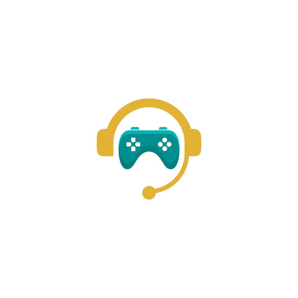 Yellow headphones with microphone and controller on top vector