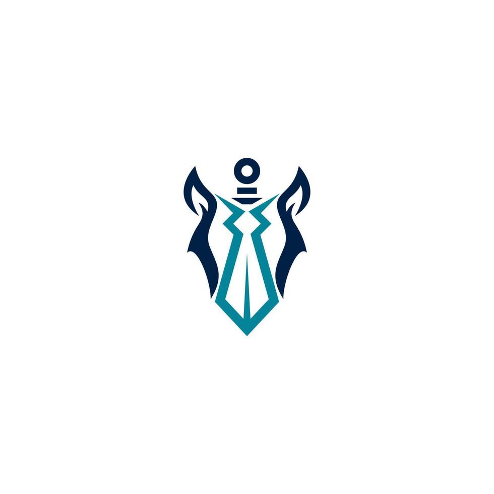 Throne sword logo design with wolf head combination vector