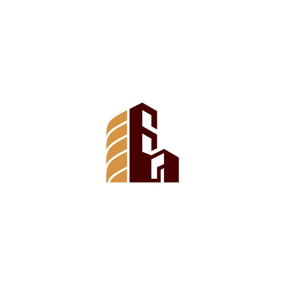 office building logo design with color pattern vector