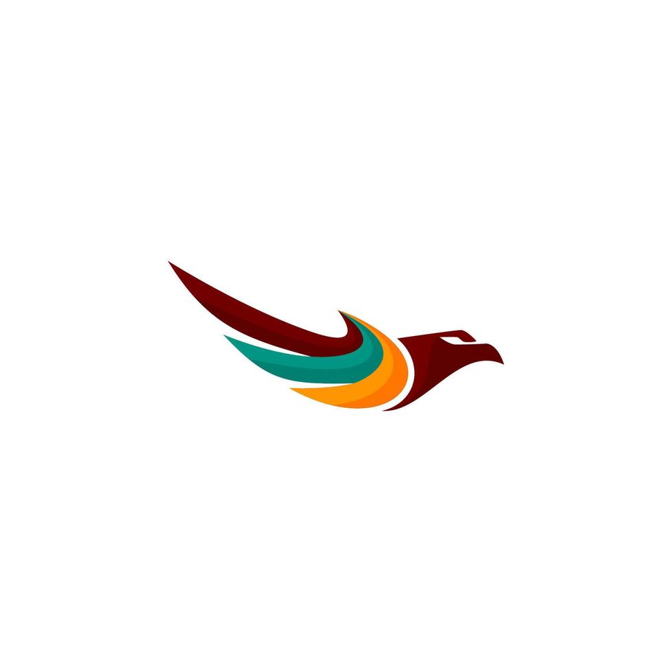 Eagle logo with color motif on white background. company logo. vector