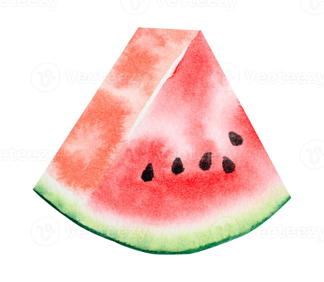 Wassermelone Scheibe Aquarell png