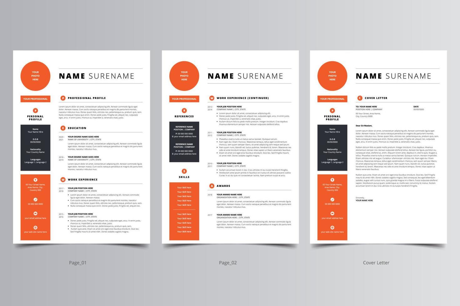 Resume Template, Professional Modern Resume Template, CV Template vector