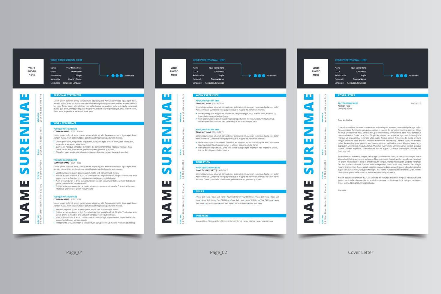 Resume Template, Professional Modern Resume Template, CV Template vector