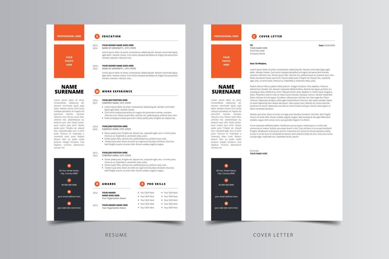 Resume Template, Professional Modern Resume Template, CV Template vector