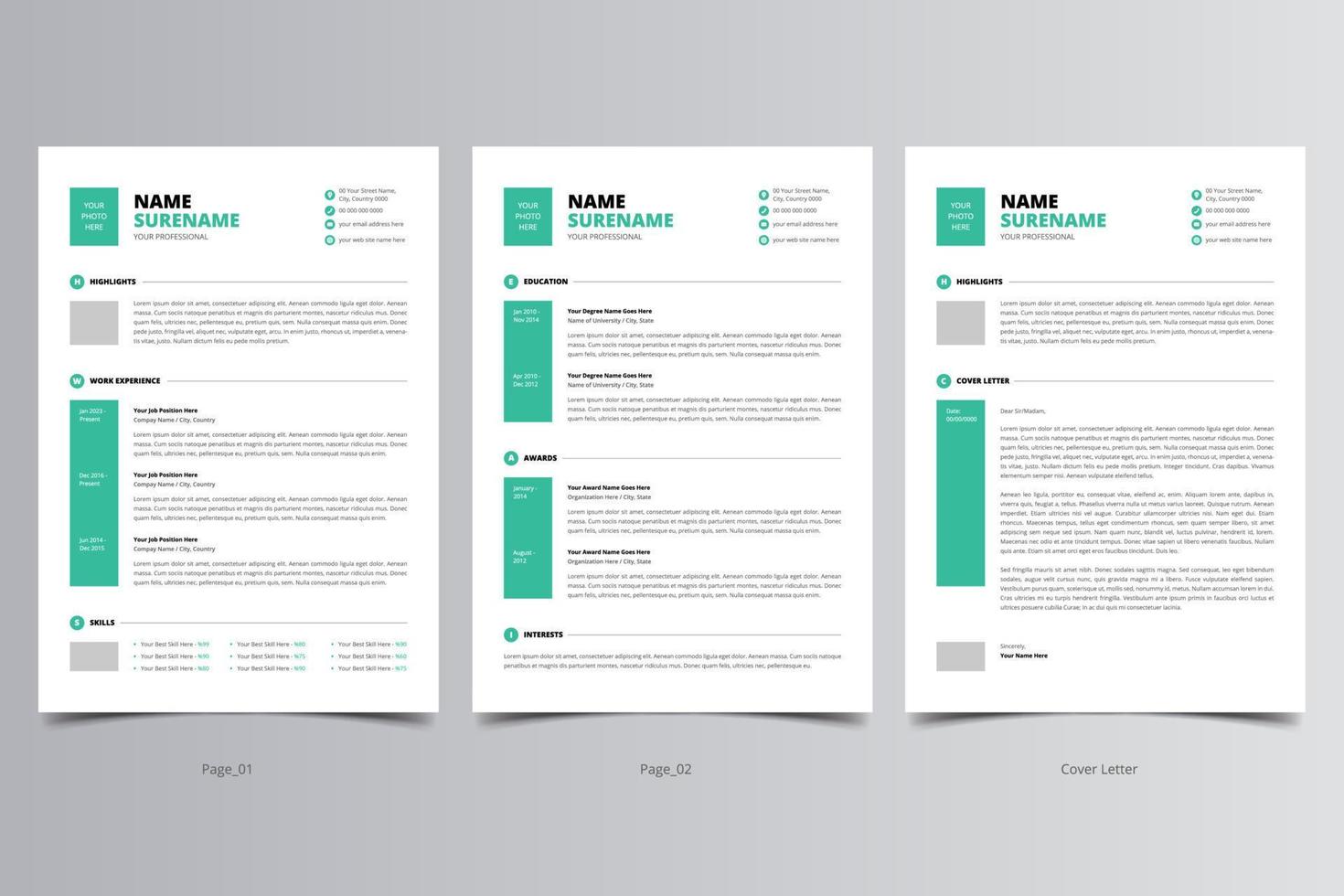 Resume Template, Professional Modern Resume Template, CV Template vector