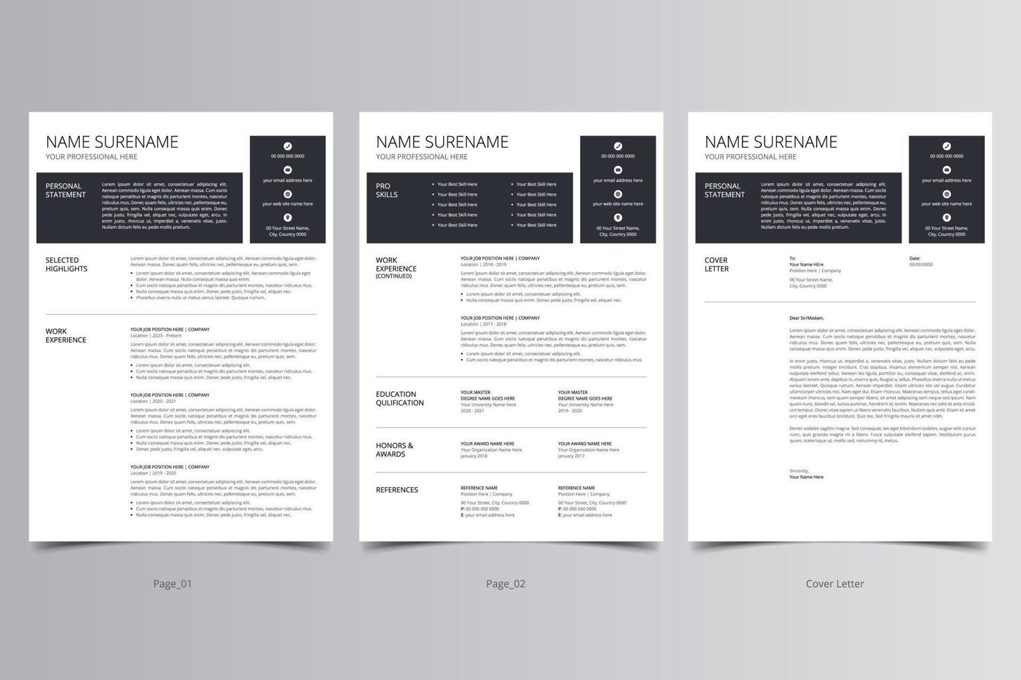 Resume Template, Professional Modern Resume Template, CV Template vector