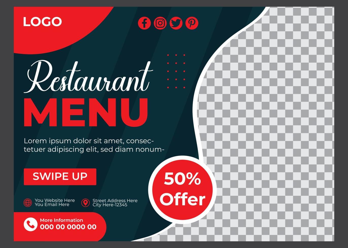 corporate horizontal flyer template vector