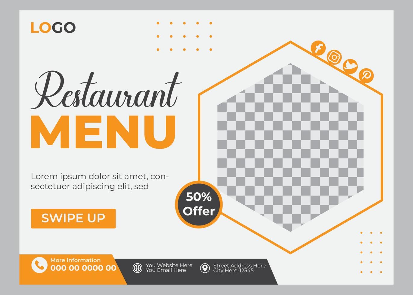 corporate horizontal flyer template vector